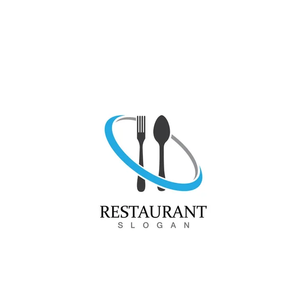 Πιρούνι Και Κουτάλι Εστιατόριο Λογότυπο Διάνυσμα Πρότυπο — Διανυσματικό Αρχείο