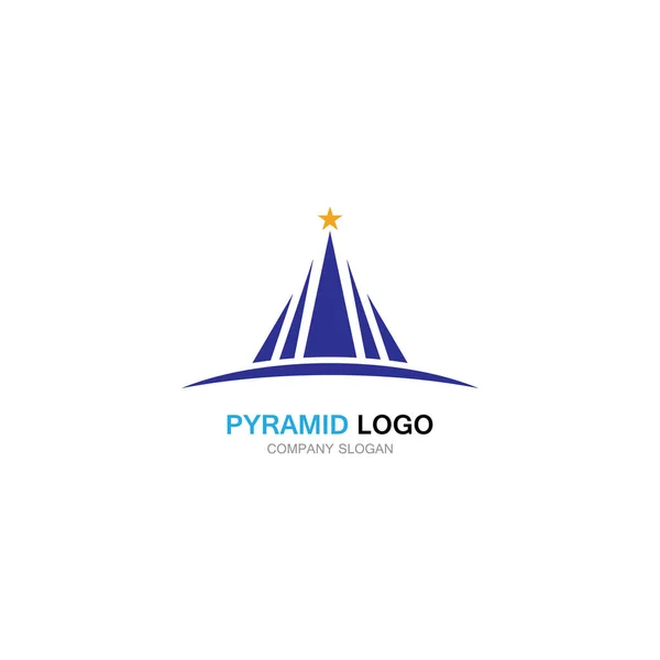 Projeto Logotipo Pirâmide Triângulo Símbolo Vetor Egípcio Negócio Logotipo — Vetor de Stock