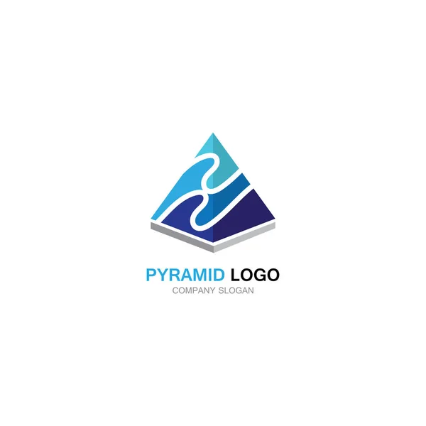 Projeto Logotipo Pirâmide Triângulo Símbolo Vetor Egípcio Negócio Logotipo — Vetor de Stock