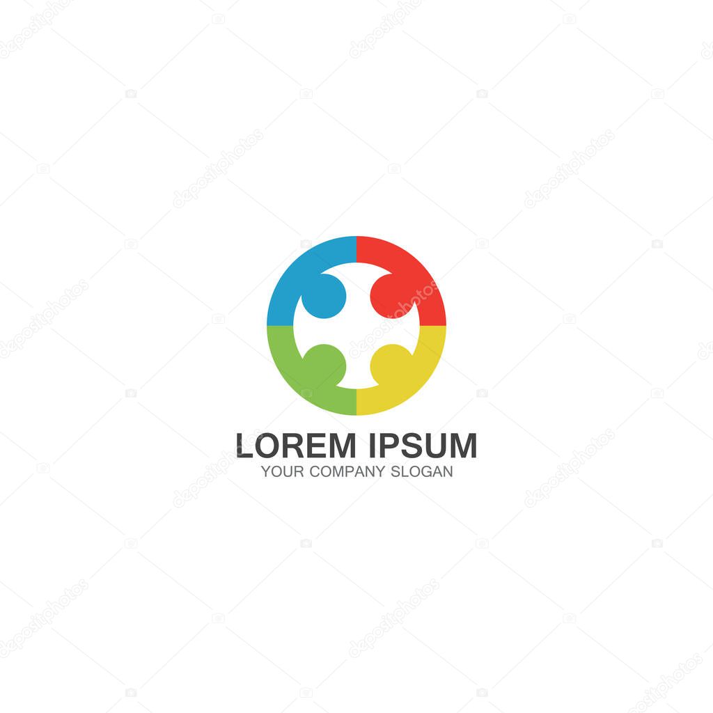 Community, network and social logo design template vector