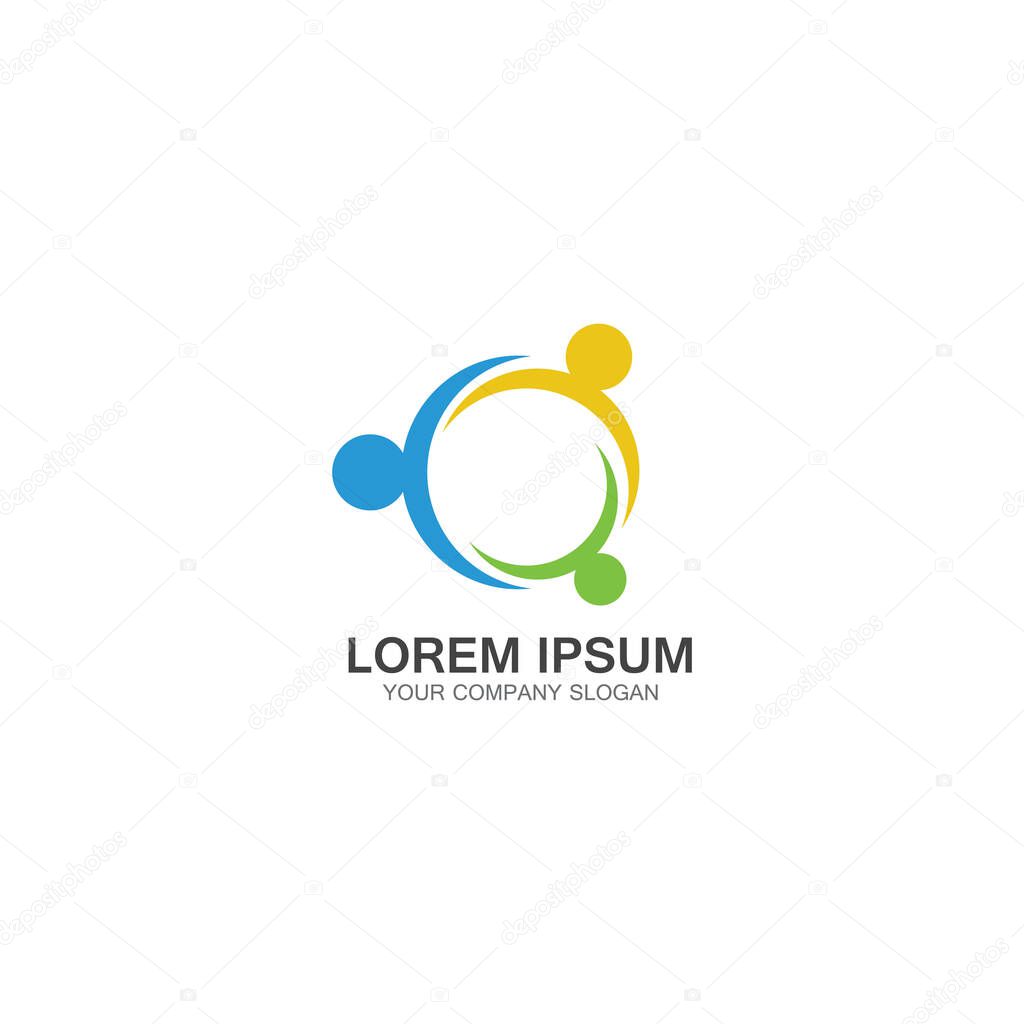 Community, network and social logo design template vector