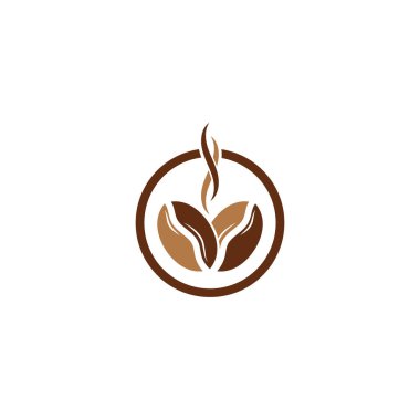 kahve çekirdeği simgesi vektör çizimi şablonu