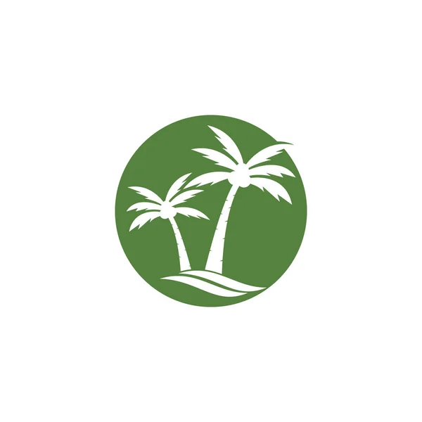 Palm Coconut Tree Summer Logo Template Vector Illustration — Stock Vector