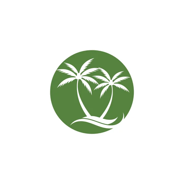 Palmera Cocotero Verano Logotipo Plantilla Vector Ilustración — Vector de stock