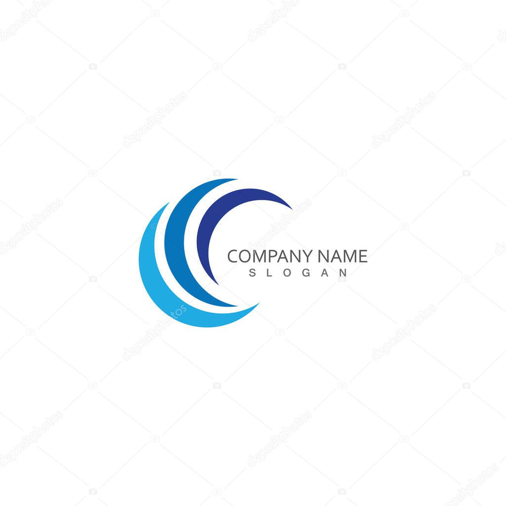 Water wave logo Template
