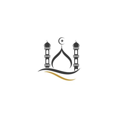 İslami cami logo vektör şablonu