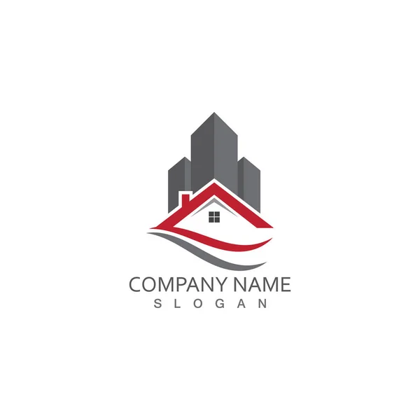 Home Building Business Property Logo Template — Stock Vector