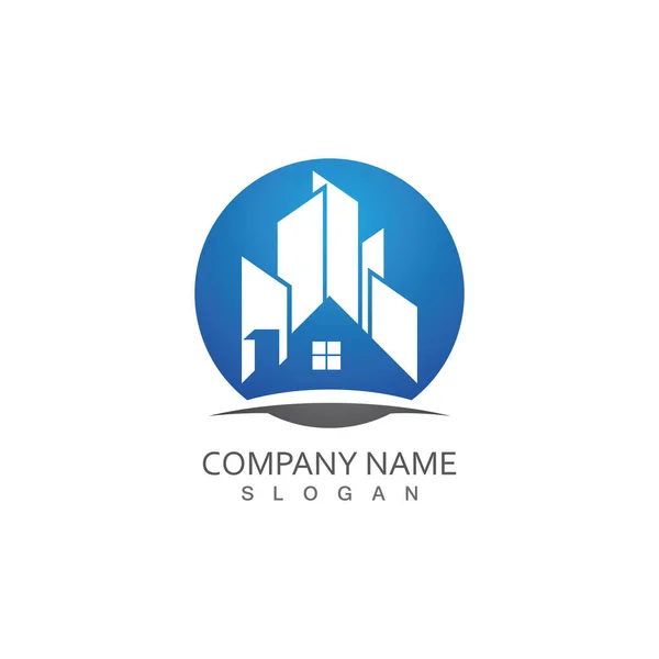 Modèle Logo Propriété Entreprise Maison Bâtiment — Image vectorielle