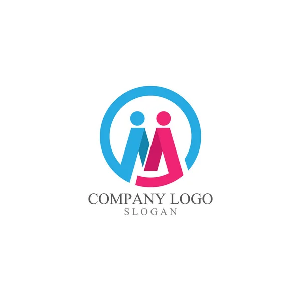 Lettre Initiale Soins Communautaires Modèle Logo Icône Vectorielle — Image vectorielle