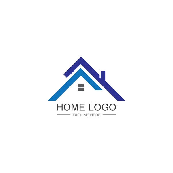 Hem Och Hus Logotyp Design Vektor Logotyp Arkitektur Och Byggnad — Stock vektor