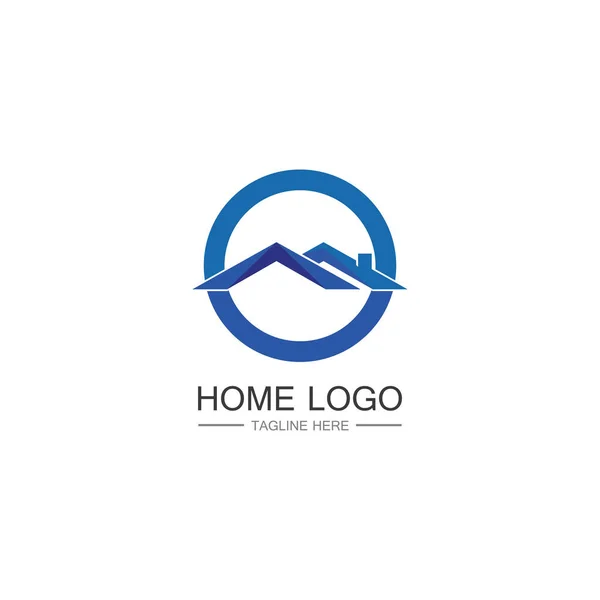 Domů Dům Logo Design Vektor Logo Architektura Budova Design Nemovitosti — Stockový vektor