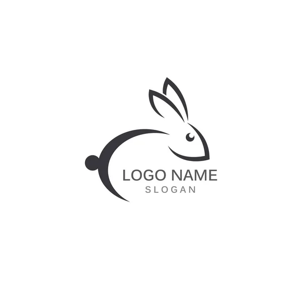 Rabbit Logo Template Vector Pictogram Illustratie Ontwerp — Stockvector