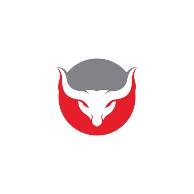 BULL Horn Logo Şablonu vektör resimleme tasarımı