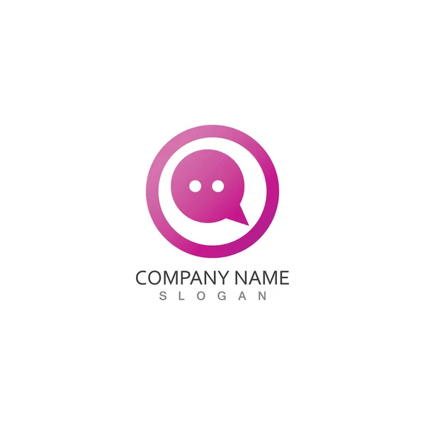 Bubble Chat Logotipo Símbolo Vetor —  Vetores de Stock