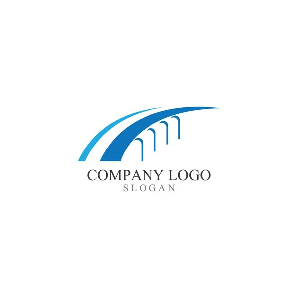 Logo Ponte Modello Icona Vettoriale Illustrazione Design — Vettoriale Stock