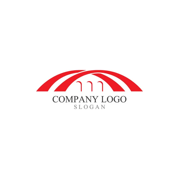 Logo Ponte Modello Icona Vettoriale Illustrazione Design — Vettoriale Stock