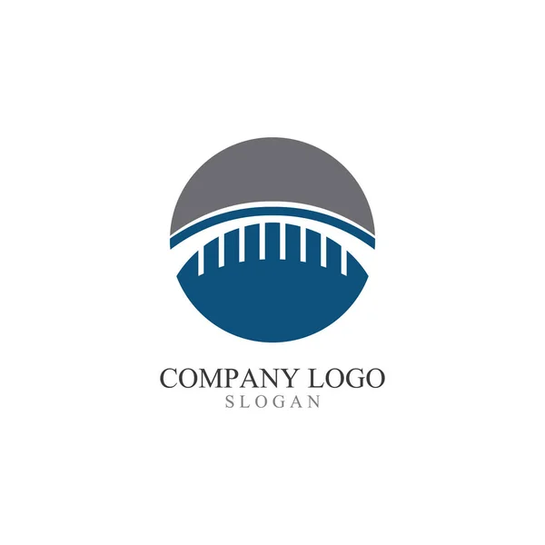 Logo Ponte Modello Icona Vettoriale Illustrazione Design — Vettoriale Stock