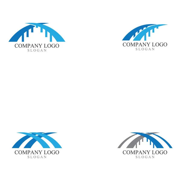 Projeto Ilustração Ícone Vetor Modelo Logotipo Ponte — Vetor de Stock