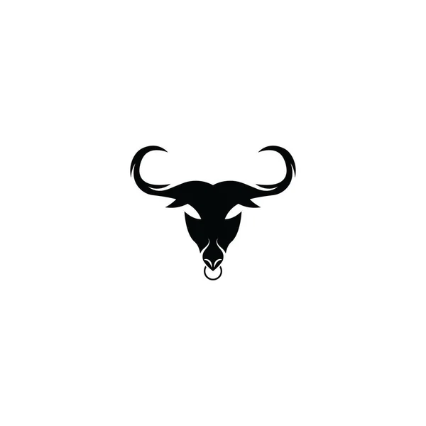 Modèle Logo Corne Bull Icône Vectorielle Illustration Design — Image vectorielle