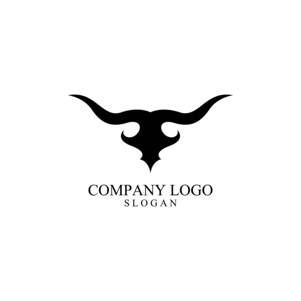 Bull Horn Logo Template Vetor Ícone Ilustração Design —  Vetores de Stock