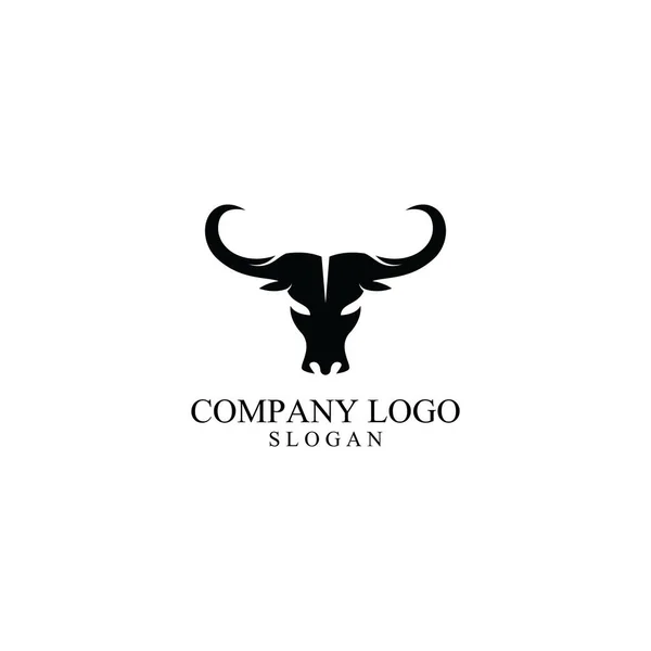 Bull Horn Logo Template Vetor Ícone Ilustração Design — Vetor de Stock