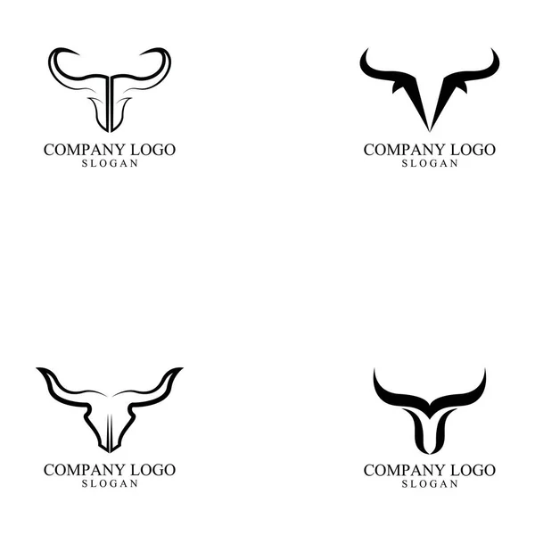 Bull Horn Logo Szablon Wektor Ikona Ilustracja Projekt — Wektor stockowy