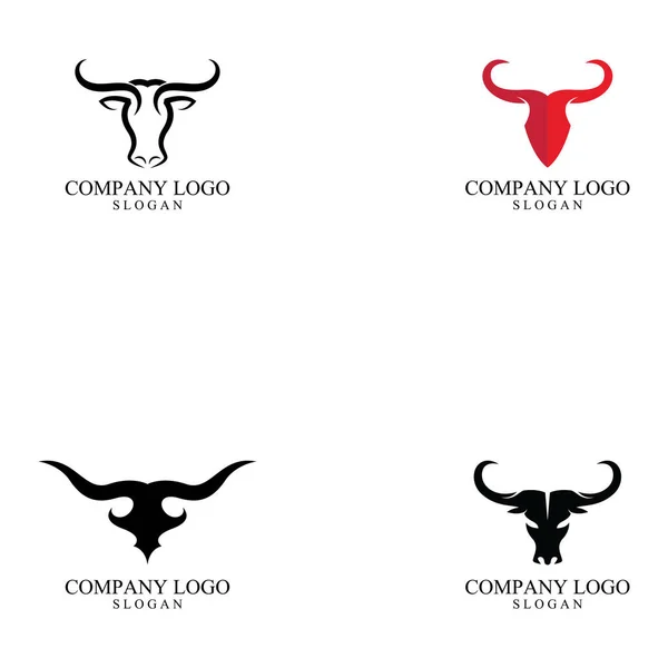 Bull Horn Logo Template Vetor Ícone Ilustração Design — Vetor de Stock