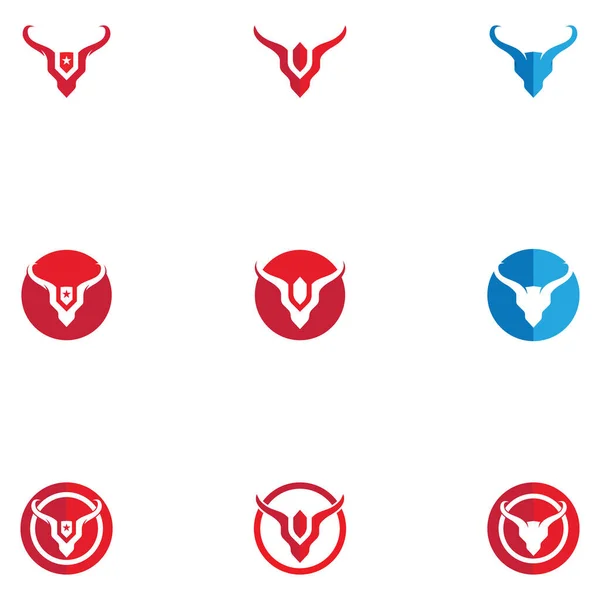Bull Horn Logo Şablonu Vektör Resimleme Tasarımı — Stok Vektör
