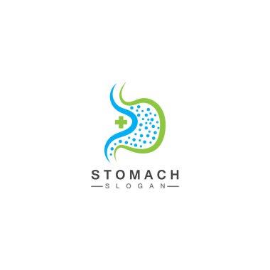 Mide Logosu çizim tasarımı - yaratıcı Gastroenteroloji Sağlıklı Logo ögesi simgesi, mide sağlığı ikonu vektör şablonu