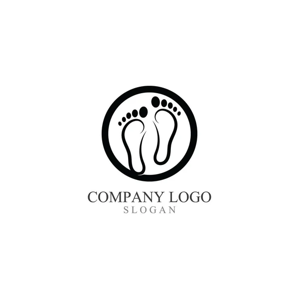 Logo Stampa Piede Vettore Simbolo — Vettoriale Stock