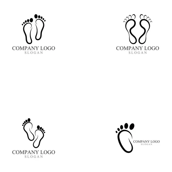 Set Von Foot Print Logo Und Symbolvektor — Stockvektor