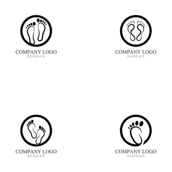 Conjunto Logotipo Impresión Pie Vector Símbolo — Vector de stock