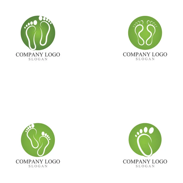 Conjunto Logotipo Impresión Pie Vector Símbolo — Vector de stock