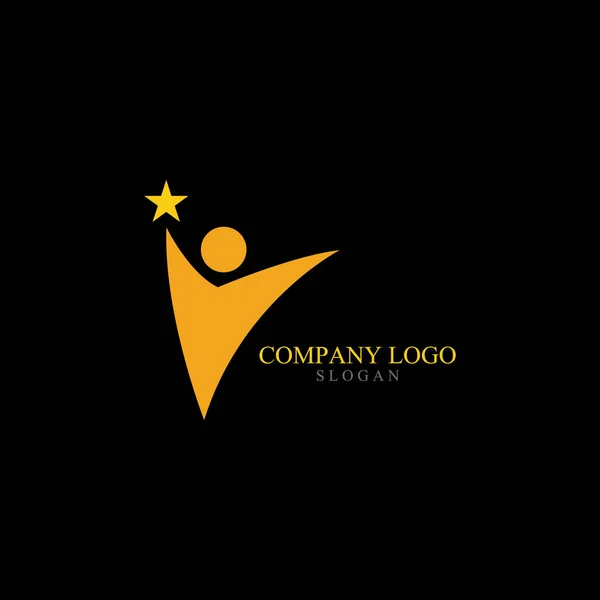 Gold Star Logo Und Symbol Vektor — Stockvektor