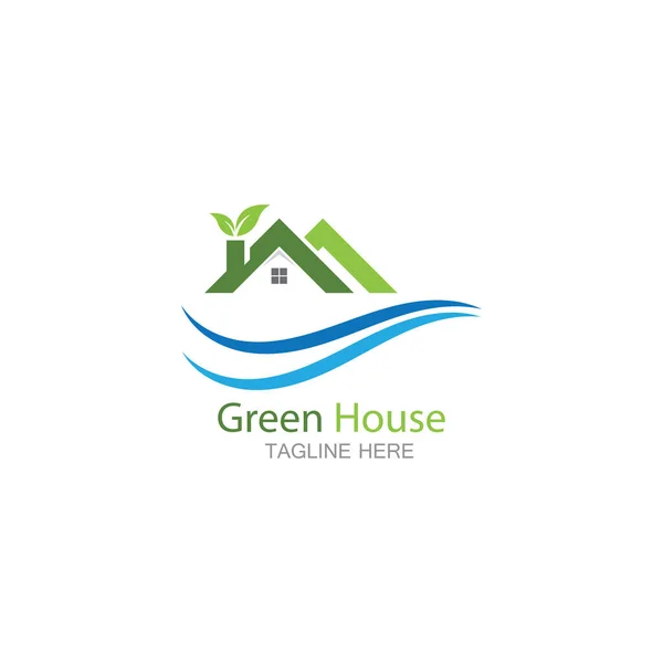 Yeşil Logo Vektör Şablonu — Stok Vektör