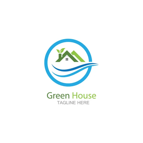 Plantilla Vector Logotipo Green House — Vector de stock