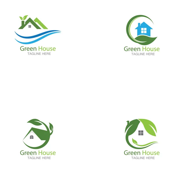 Plantilla Vector Logotipo Green House — Vector de stock