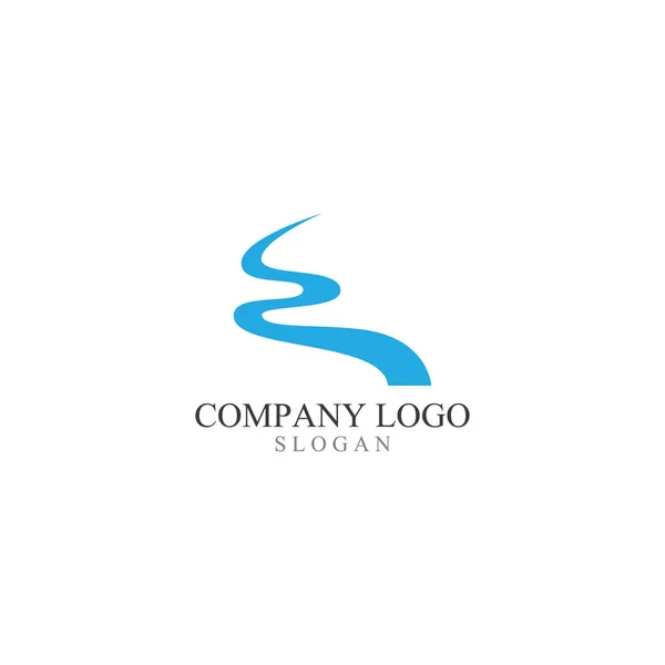 Lettera Fiume Logo Modello Vettoriale Illustrazione — Vettoriale Stock