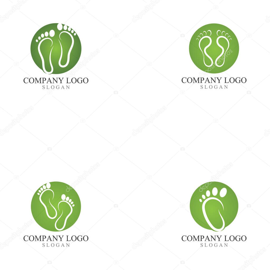 set of Foot print logo and symbol vector