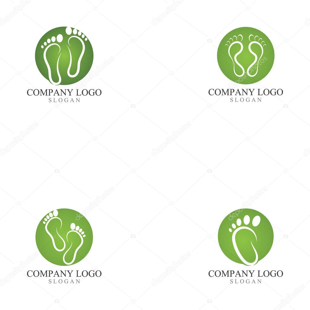 Set of Foot print logo and symbol vector