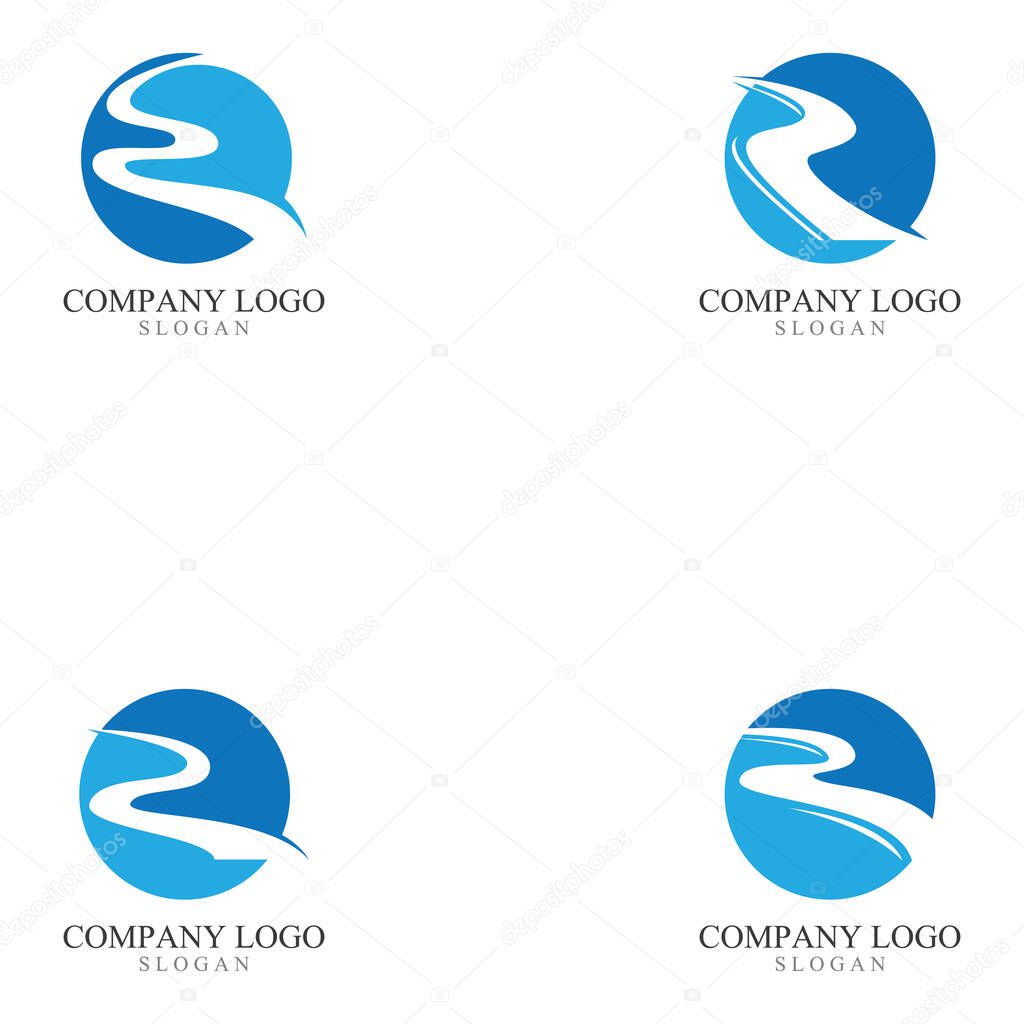Set Of R Letter River Logo Template Vector Illustration