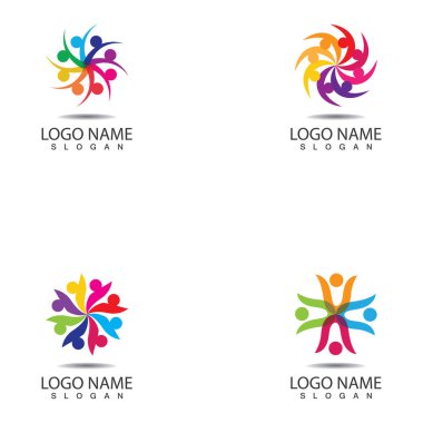 Evlat Edinme ve Toplumsal Bakım Logosu vektör simgeleri