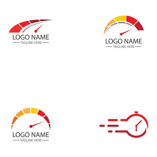 Snabb Tid Ikonen Logotyp Design Vektor — Stock vektor