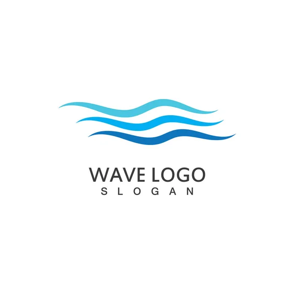 Waves Logo Template Vetor Símbolo Natureza —  Vetores de Stock