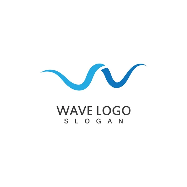 Waves Logo Template Vetor Símbolo Natureza —  Vetores de Stock