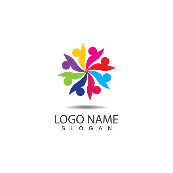 Adoption Soins Communautaires Modèle Logo Icônes Vectorielles — Image vectorielle