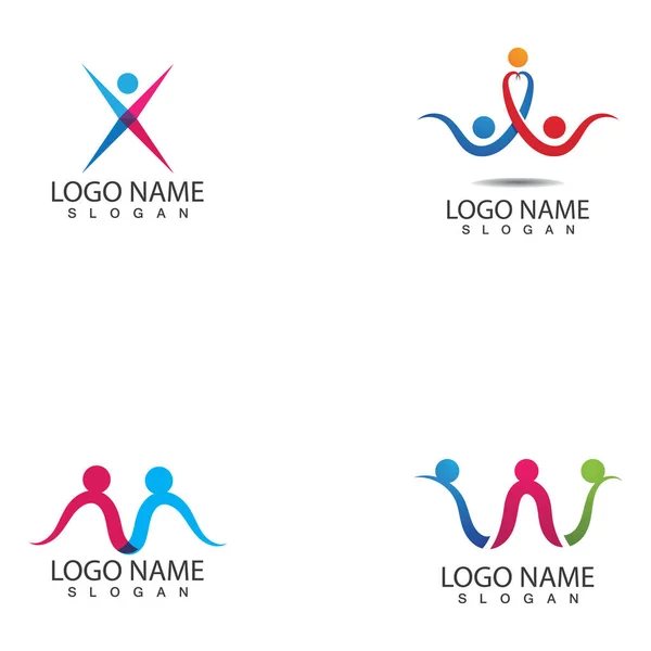 Adopcja Opieka Społeczna Ikony Wektorowe Szablonu Logo — Wektor stockowy