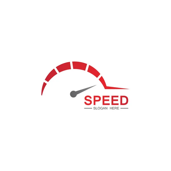 Geschwindigkeit Logo Design Silhouette Tacho Symbol Symbol Vektor Geschwindigkeit Auto — Stockvektor
