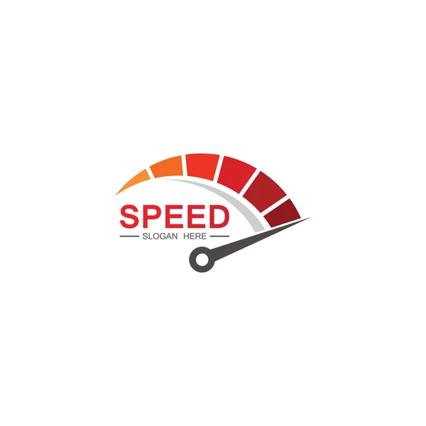 Snelheidslogo Ontwerp Silhouet Snelheidsmeter Symbool Pictogram Vector Snelheid Auto Auto — Stockvector