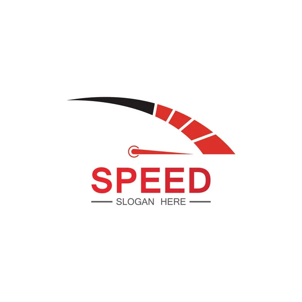 Velocidade Logotipo Design Silhueta Velocímetro Símbolo Ícone Vetor Velocidade Auto — Vetor de Stock
